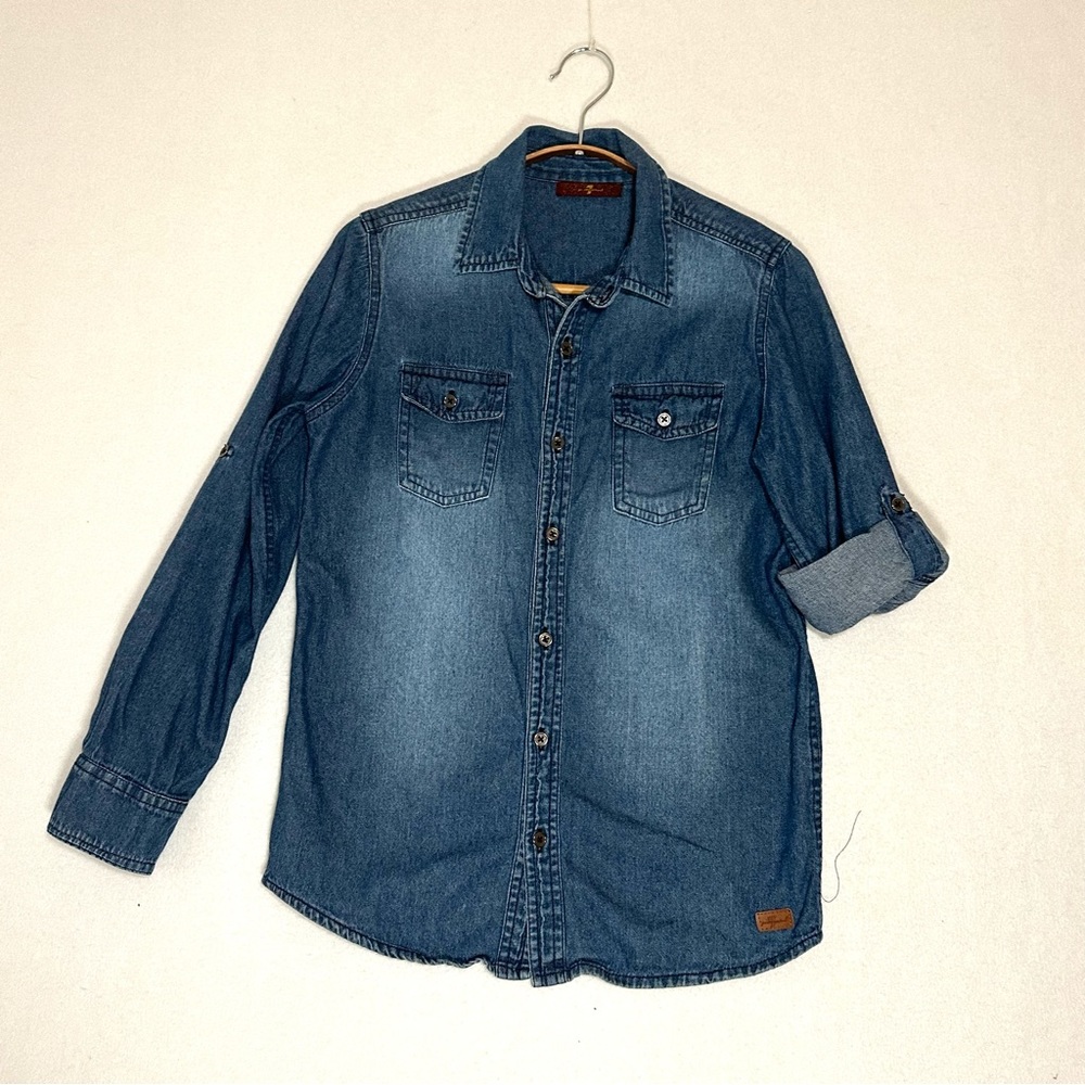 7 For All Mankind Boys' Denim Shirt - Kids' Large
